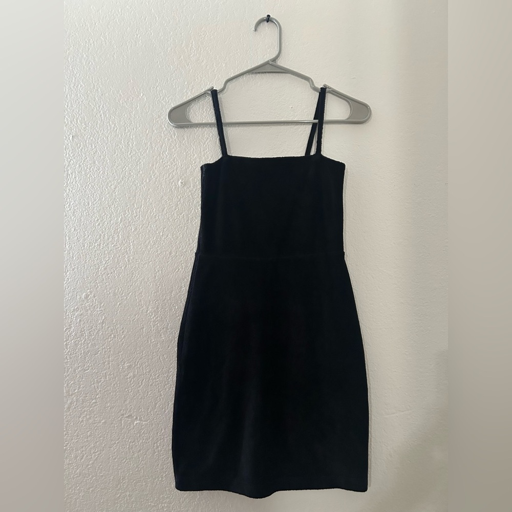 Black Corduroy Mini Dress